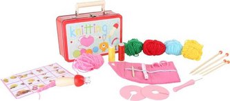 Small Foot Hračky pro holky dětský kufr pletací sada