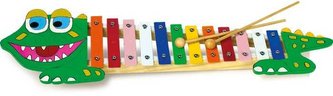 Small Foot Dětské hudební nástroje xylofon krokodýl