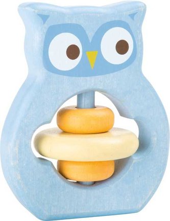 Small Foot Dřevěná hračka pro uchopení chrastítko sova