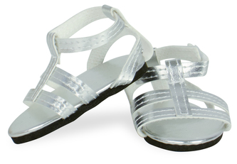 Petitcollin Sandálky stříbrné (pro panenky 39-48 cm)