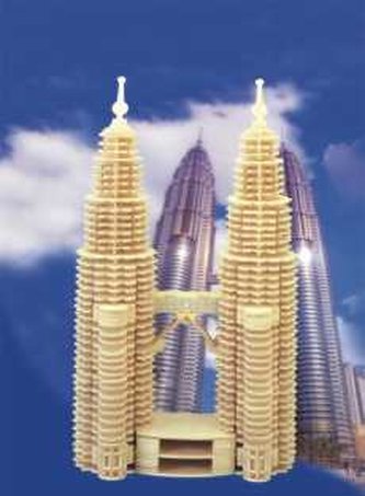 Woodcraft Dřevěné 3D puzzle Petronas Twin Towers