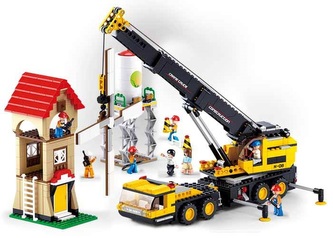 Sluban Town Stavitelé M38-B0553 Teleskopický jeřáb s mlýnem a silem