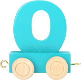 Vagónek dřevěné vláčkodráhy - barevné číslice - číslo 0