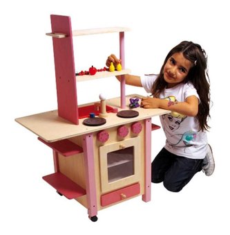 Small Foot Dětská dřevěná kuchyňka vše v jednom růžová