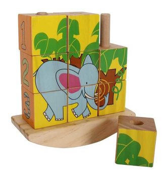 Small foot  Dřevěné kostkové puzzle na tyči slon Panda