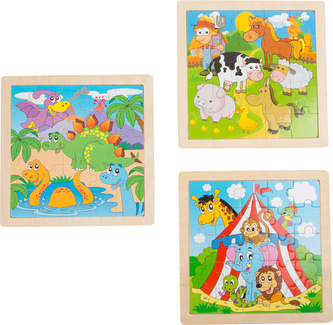 Small Foot Puzzle veselá zvířata sada 3ks