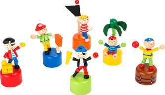 Small Foot Dřevěná mačkací figurka pirát 1 ks