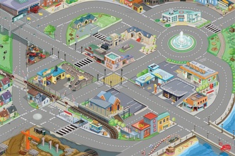 Le Toy Van Hrací koberec PLAYMAT město 150x100 cm