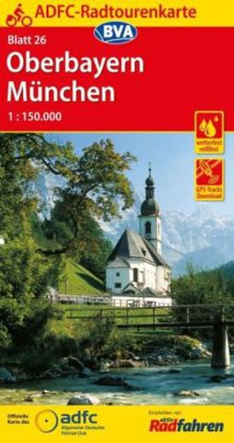 ADFC-Radtourenkarte 26 Oberbayern, München