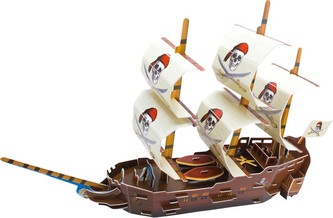 Small Foot Třívrstvé pěnové 3D puzzle pirátská loď mořský svět