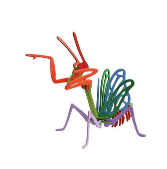 RoboTime Dřevěná skládačka kudlanka + barvy a štětec