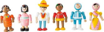 Small Foot Flexibilní dřevěná figurka lidé všech národností 1 ks