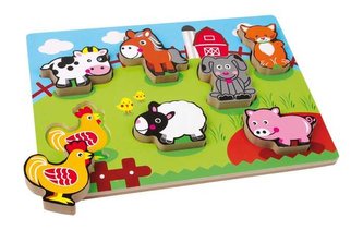 Small Foot Vkládací puzzle zvířecí farma