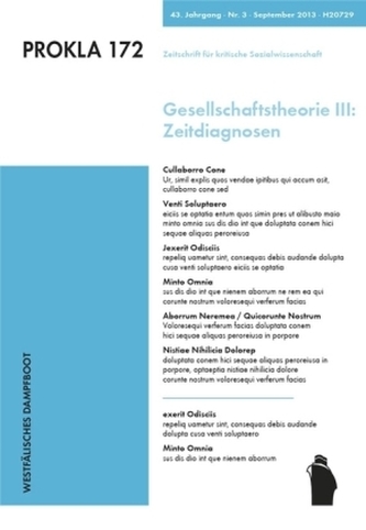 Gesellschaftstheorie III: Zeitdiagnosen
