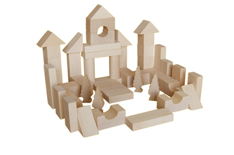 EkoToys Dřevěné kostky přírodní 50 ks