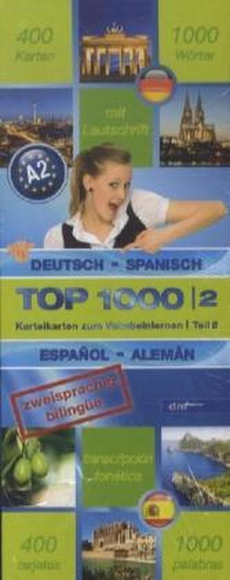 Top 1000 Spanisch Niveau A2, Karteikarten m. Lernbox. Tl.2