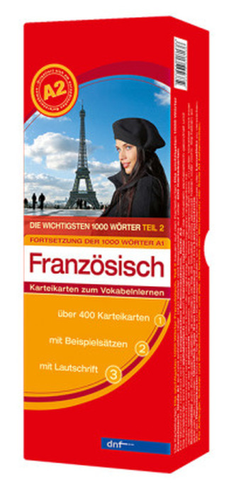 Die wichtigsten 1000 Wörter Französisch A2, Karteikarten m. Lernbox