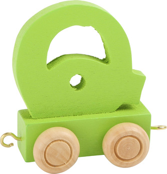 Dřevěný vláček barevná abeceda písmeno Q