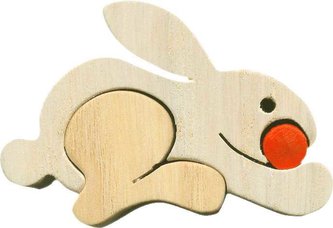 Fauna Dřevěné vkládací puzzle z masivu malý zajíc