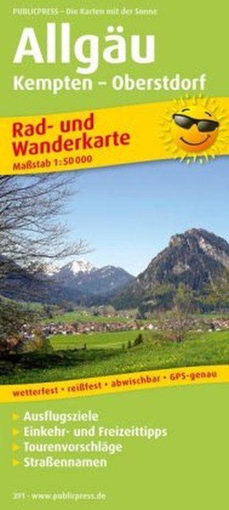 PublicPress Rad- und Wanderkarte Allgäu, Kempten - Oberstdorf
