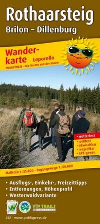 PublicPress Wanderkarte Rothaarsteig. Brilon - Dillenburg