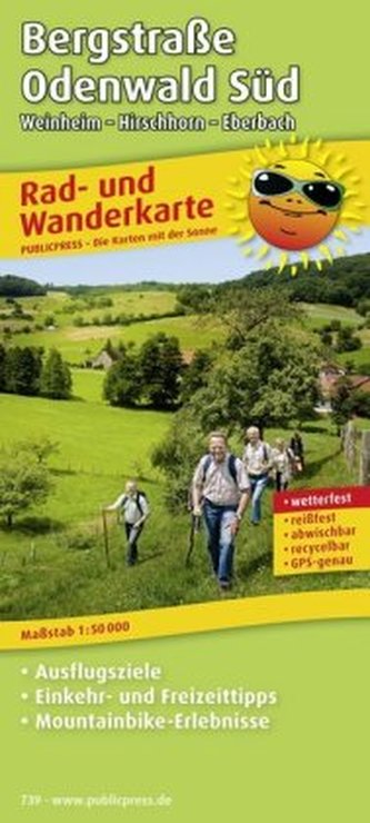 PublicPress Rad- und Wanderkarte Bergstraße-Odenwald Süd