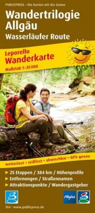PublicPress Wanderkarte Wandertrilogie Allgäu - Wasserläufer