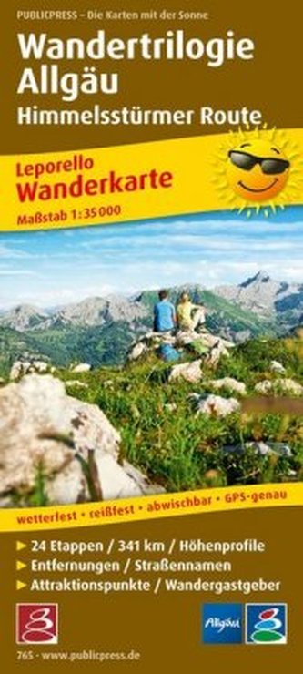 PublicPress Wanderkarte Wandertrilogie Allgäu - Himmelsstürmer Route