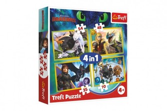 Puzzle 4v1 Jak vycvičit draka 28,5x20,5cm v krabici 28x28x6cm