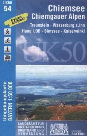 Topographische Karte Bayern Chiemsee, Chiemgauer Alpen