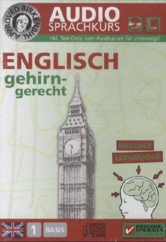 Englisch gehirn-gerecht, 1 Basis, Audio-Sprachkurs, Audio-CD