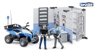 Bruder Policejní stanice s figurkami a čtyřkolkou