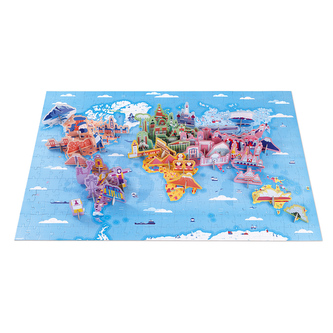 Vzdělávací puzzle pro děti Zajímavosti světa Janod 350 ks s figurkami kuriozit 50 ks