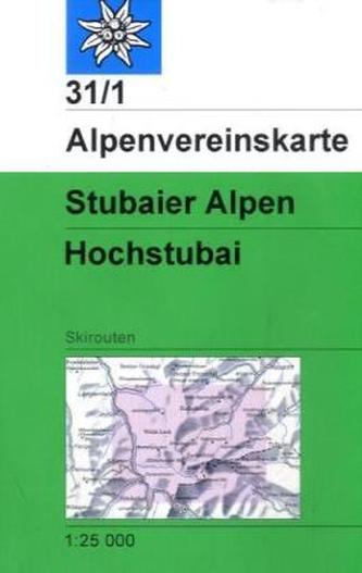 Alpenvereinskarte Stubaier Alpen, Hochstubai, Skirouten