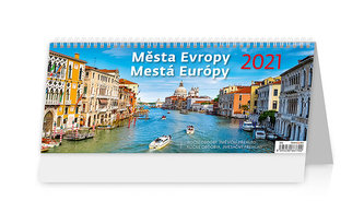 Kalendář 2021 stolní: Města Evropy/Mestá Európy, 321x134