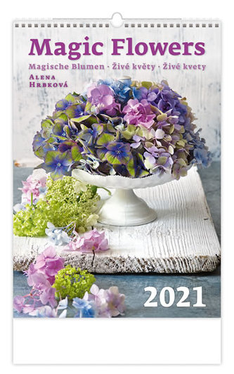 Kalendář 2021 nástěnný: Magic Flowers/Magische Blumen/Živé květy, 315x450