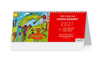 Kalendář 2021 stolní: Děti malují pro Konto Bariéry, 321x134