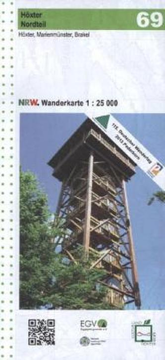 Wanderkarte Nordrhein-Westfalen Höxter Nordteil