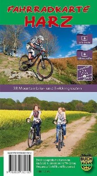 Fahrradkarte Harz, wetterfest, 2 Bl.