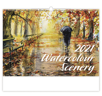 Kalendář 2021 nástěnný: Watercolour Scenery, 450x315