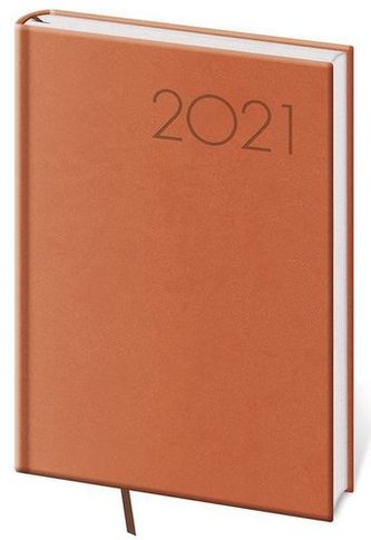 Diář 2021: Print oranžová, A5 denní, 145x205