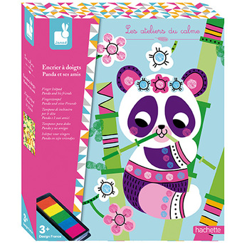 Kreativní hračky na tvoření Prstové barvy Panda a kamarádi Janod Atelier Sada Maxi