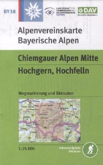 Alpenvereinskarte Chiemgauer Alpen Mitte - Hochgern, Hochfelln