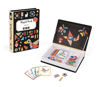 Magnetická kniha skládačka Moduloform Tvary Magnetibook Janod od 3 let