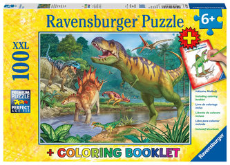 Puzzle Svět dinosaurů/100 dílků+omalovánky