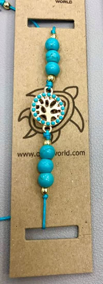 Náramek modré korálky