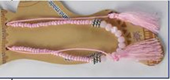 Náramek na nohu Růžové korálky