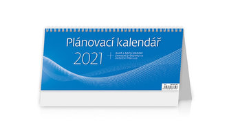 Kalendář 2021 stolní: Plánovací kalendář MODRÝ, 301x135