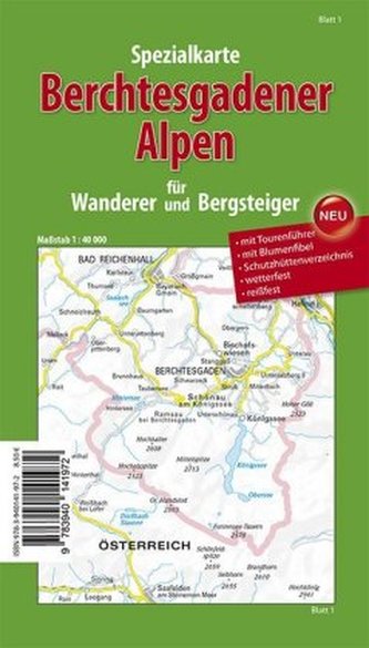 Spezialkarte Berchtesgadener Alpen für Wanderer und Bergsteiger
