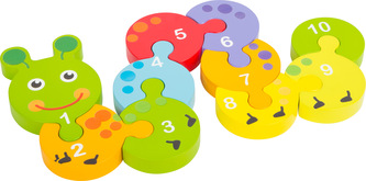 Small Foot Dřevěné puzzle s čísly housenka